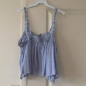 Blue and white stripe crop top size large from Fab'rik